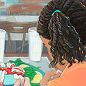 Girls in restaurant_copyrighted nature illustration_JMTurley