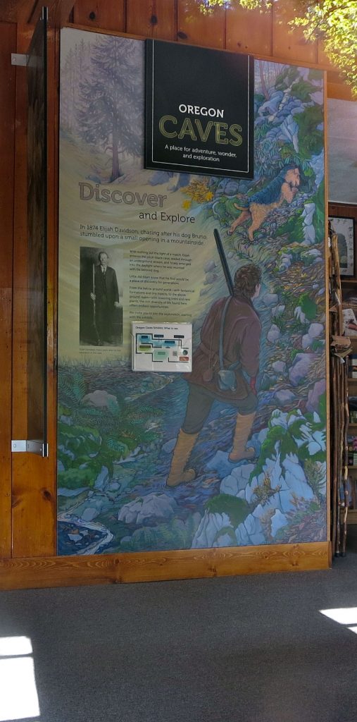 illustration © Joyce Mihran Turley - Cave Discovery Mural at Oregon Caves National Monument